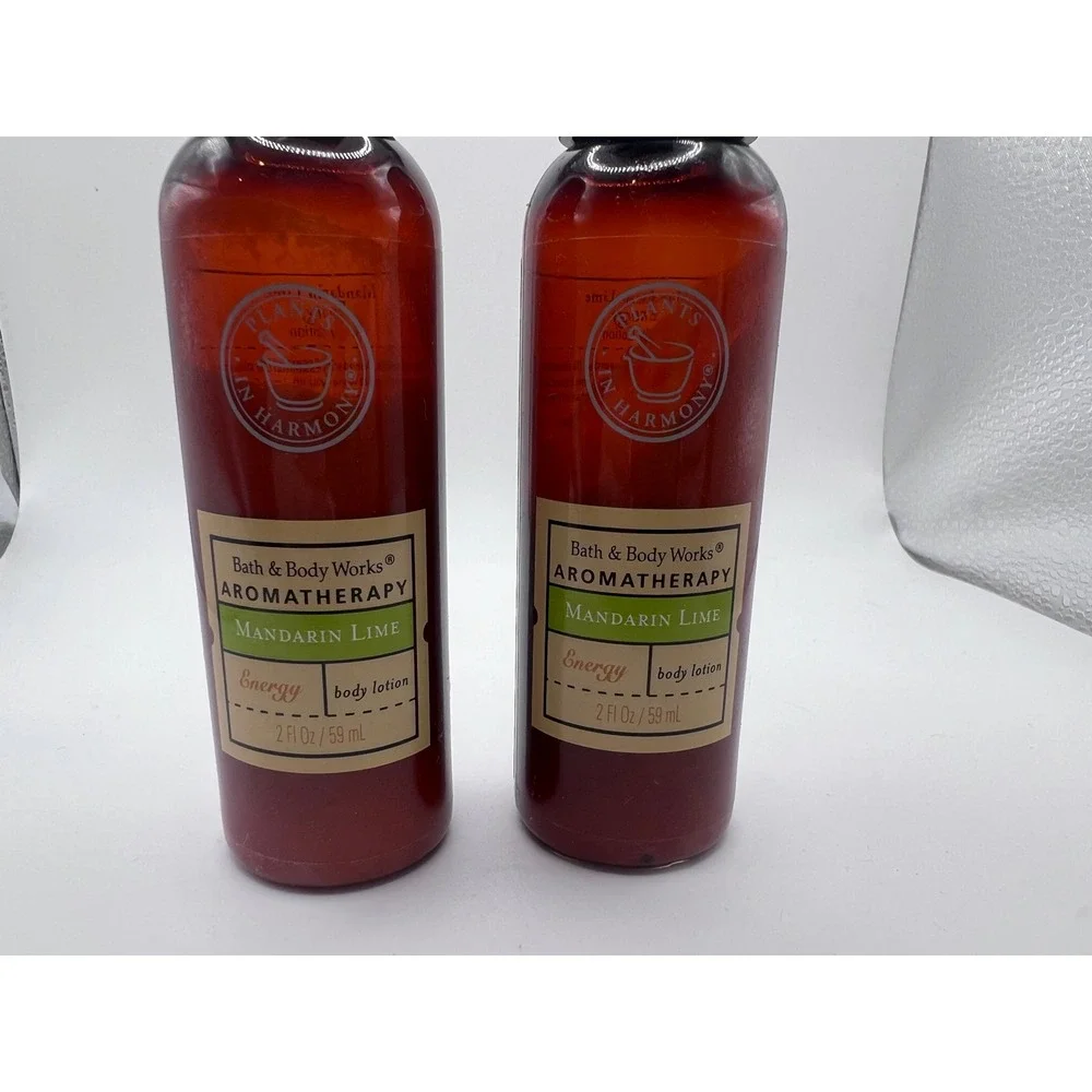 Bath & Body Works Aromatherapy Mandarin Lime Energy Body (2) Body Lotions 2fl Oz